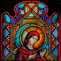 Sept 11 memorial window Madonna, part
